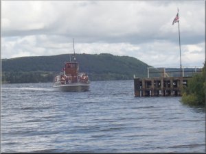 Steam Ferry arriving at Howtown