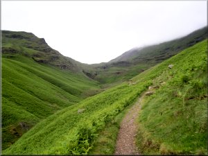 Looking up Tongue Gill to Grisedale Hause