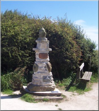 Sculpture by the cliff path near South Landing 