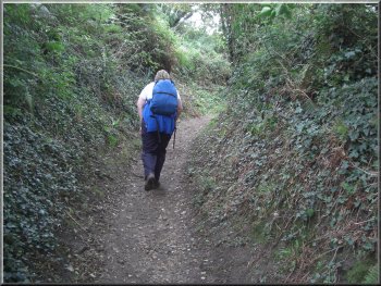 Climbing up to the Purbeck Way from Swanage