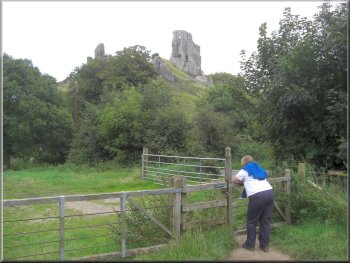 Looking back to Corfe Castle