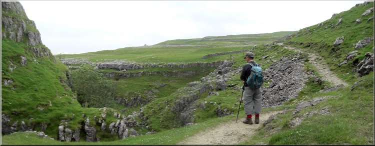 The dry gorge leading to Malham Cove