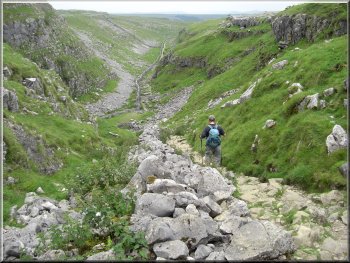 The dry gorge leading to Malham Cove