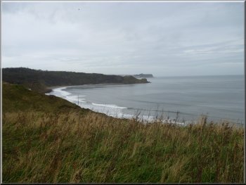 Cayton Bay from the cliff top path