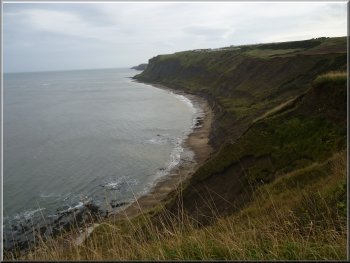 Looking along the coast to Gristhorpe Cliff