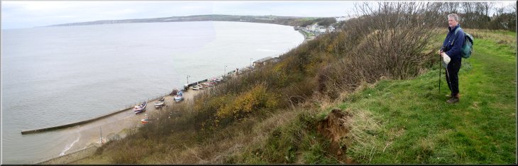 Filey Bay from the path above Cobble Landing