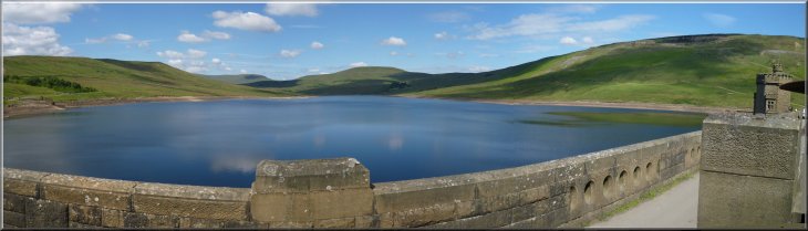 Looking up Scar House Reservoir from the dam