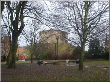 Clifford's Tower from the park by the Davey Tower