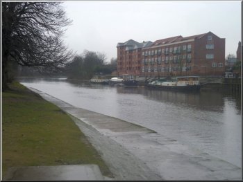 One of many blocks of riverside flats in York