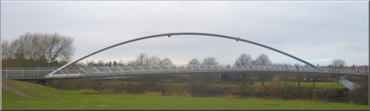 The millennium footbridge & cycleway over the River Ouse