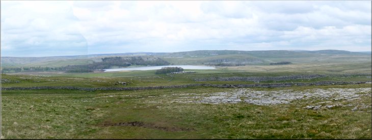 Looking back over Malham Tarn from the byway