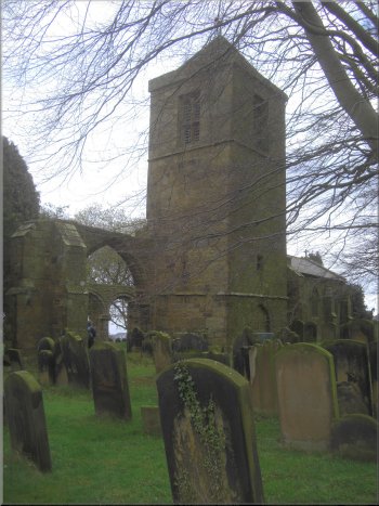 The tower of the old Swainby church