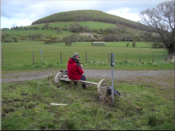 Seat by the track looking back to Whorl Hill