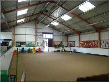 Indoor riding area at the donkey sanctuary