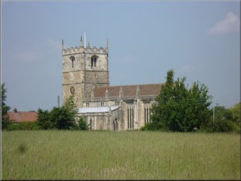 Skipwith church seen across the fields