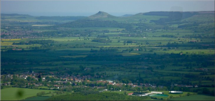 Looking over Broughton to Roseberry Topping from the ridge of Cringle Moor