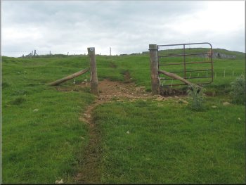 The bridleway passes through this gateway and then turns left