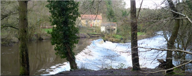 Weir across the River Nidd at Scotton Flax Mill