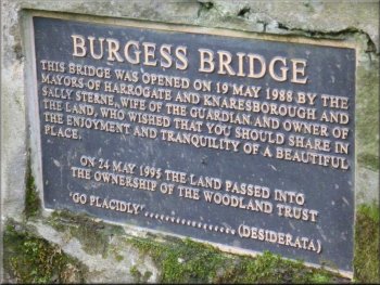 Plaque at Brugess Bridge