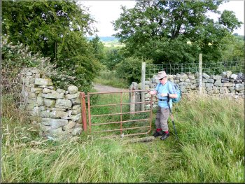 Gate onto the track by the River Ure