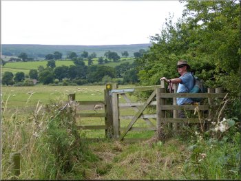 We turned left through this gate & walked along the fence line