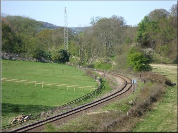 The Whitby to Middlesbrough railway line at Sleights