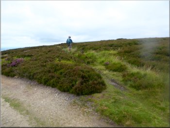 Turning off the Cleveland Way to inspect the trig point