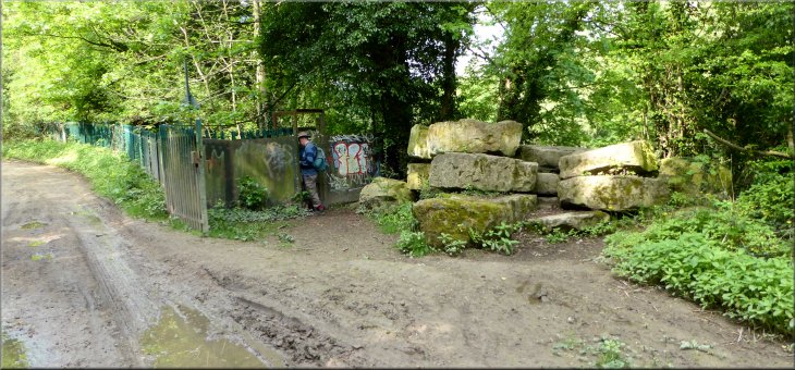  A second steel kissing gate leading back on to the riverside path