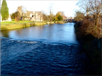 Looking upstream from the A65 bridge over the River Kent