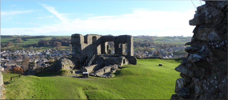 The ruins of Kendal Castle overlooking the town from Castle Hill