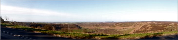 Looking across the Hole-of-Horcum from the Saltergate car park in the morning sunshine