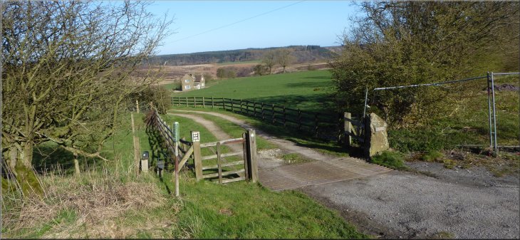 The access track off the A169 leading to Glebe Farm