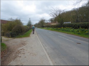 The road in Brandsby heading back to the village hall
