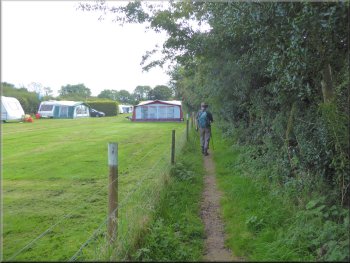 Public footpath around the caravan site