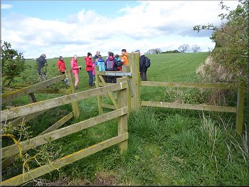 Gathering the group together after the kissing gate