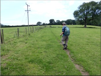 Following the bridleway north along the field edge