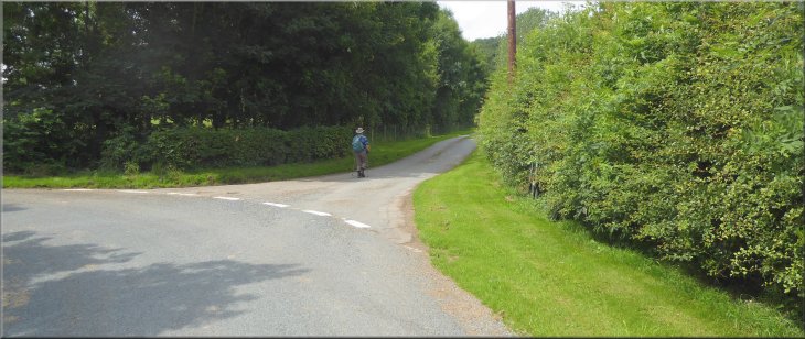 Leaving the road at a sharp left hand bend to continue straight ahead along the old byway