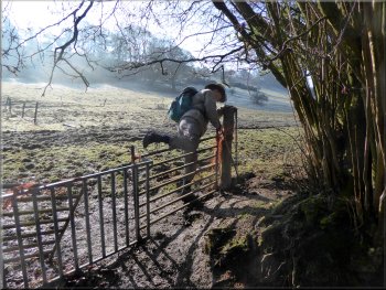 Stepping over the makeshift gate to join Low Lane