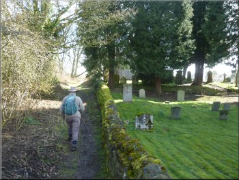 Path along the side of the churchyard and the church