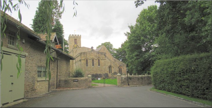 Looking back along the drive way to St. Agatha's church