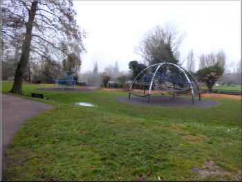 Deserted childrens playground on this gloomy day
