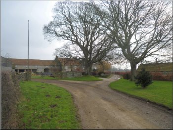 The road passing Sproxton Hall farm