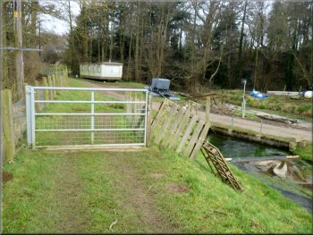 Gate on to the fish farm access road