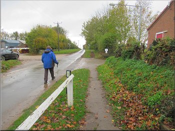Passing the village hall on the right of Mowthorpe Lane