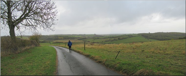 Looking southeast over the Howardian Hills from the access road to Low Mowthorpe Farm
