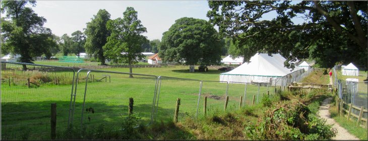 Looking back across the show ground being prepared for tomorrow's (8/8/18) annual show