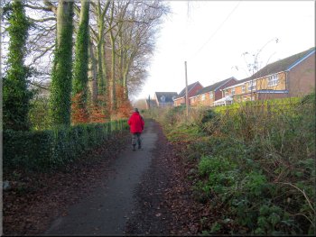 We followed the path around the edge of the housing estate