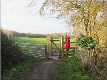 Gate into the field at the end of the chalk pit