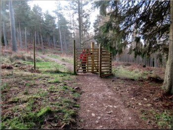 Gate in the deer fence across the path