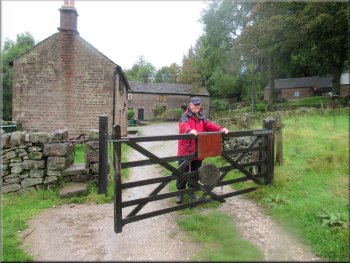 Gate into the farmstead that serves as the scout camp HQ